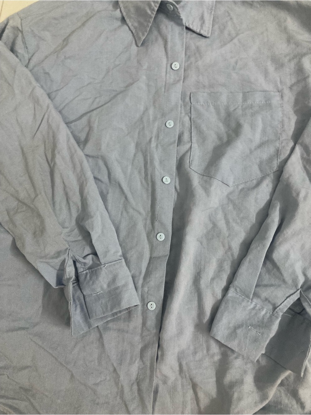 Men's Classic Button-Down Shirt in Light Gray